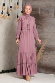 Dusty Rose Hijab Dress 2409GK - 2