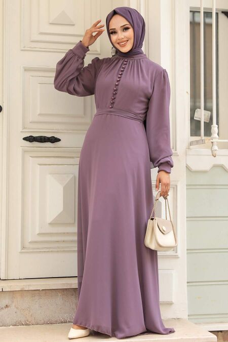 Dusty Rose Hijab Dress 2703GK - NEVA STYLE