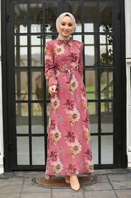 Dusty Rose Hijab Dress 27901GK - 1