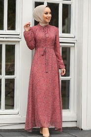 Dusty Rose Hijab Dress 27902GK - 1