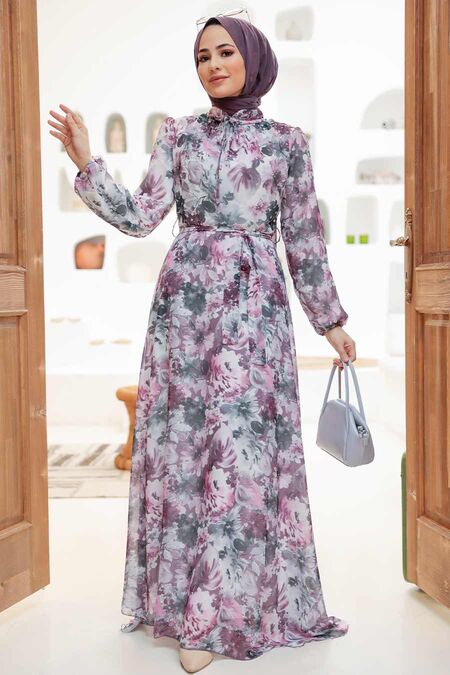 Dusty Rose Hijab Dress 279037GK - NEVA STYLE