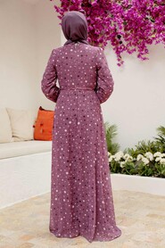Dusty Rose Hijab Dress 279065GK - 4