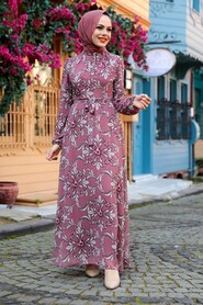Dusty Rose Hijab Dress 2923GK - 1
