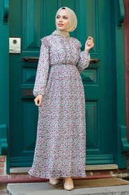 Dusty Rose Hijab Dress 29630GK - 1