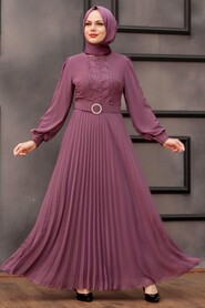 Dusty Rose Hijab Dress 30060GK - 1
