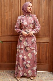 Dusty Rose Hijab Dress 3303GK - 1