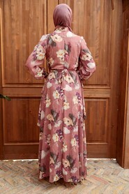 Dusty Rose Hijab Dress 3303GK - 2