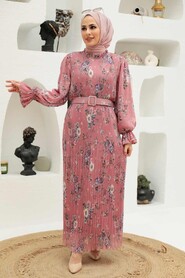 Dusty Rose Hijab Dress 33420GK - 1