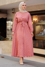 Dusty Rose Hijab Dress 33870GK - 1