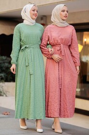 Dusty Rose Hijab Dress 33870GK - 2