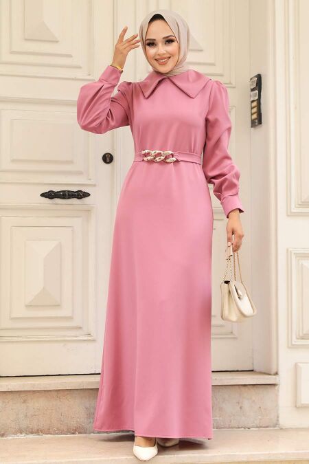 Dusty Rose Hijab Dress 3420GK - NEVA STYLE