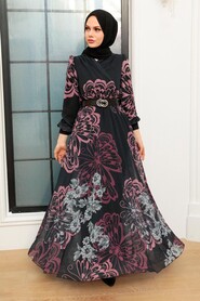 Dusty Rose Hijab Dress 3463GK - 1