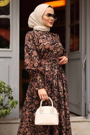 Dusty Rose Hijab Dress 44671GK - 4