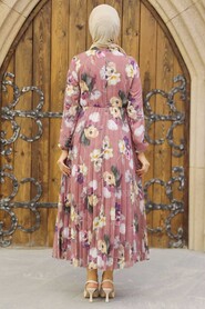 Dusty Rose Hijab Dress 50191GK - 4