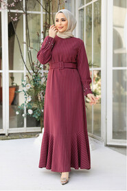 Dusty Rose Hijab Dress 51911GK - 4