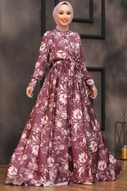 Dusty Rose Hijab Dress 53493GK - 1
