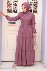 Dusty Rose Hijab Dress 57250GK - NEVA STYLE