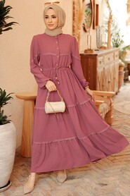 Dusty Rose Hijab Dress 63250GK - 1