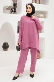 Dusty Rose Hijab Dual Suit Dress 13010GK - NEVA STYLE