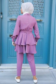 Dusty Rose Hijab Dual Suit Dress 1488GK - 2