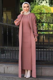 Dusty Rose Hijab Dual Suit Dress 2200GK - 2
