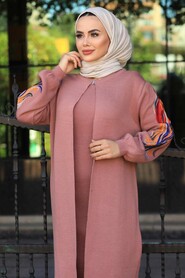 Dusty Rose Hijab Dual Suit Dress 2200GK - 3