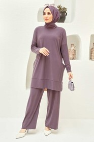 Dusty Rose Hijab Dual Suit Dress 50150GK - 2
