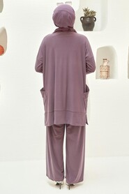 Dusty Rose Hijab Dual Suit Dress 50150GK - 4