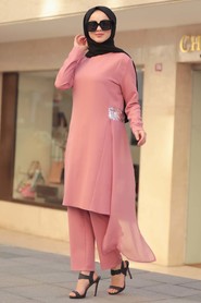 Dusty Rose Hijab Dual Suit Dress 5522GK - 2