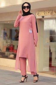 Dusty Rose Hijab Dual Suit Dress 5522GK - 1