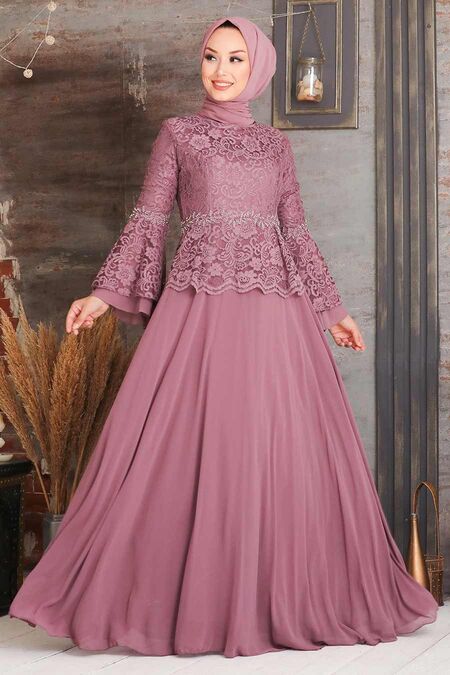  Long Dusty Rose Modest Wedding Dress 20671GK - NEVA STYLE