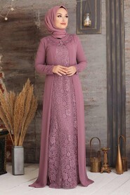  Plus Size Dusty Rose Muslim Fashion Evening Dress 20803GK - 1