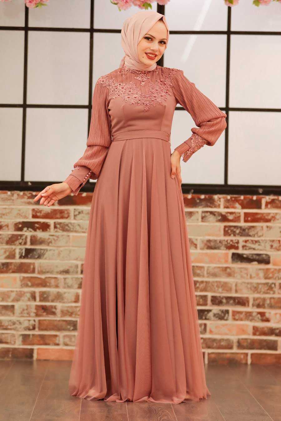 Neva Style - Modern Dusty Rose Islamic Clothing Prom Dress 21780GK