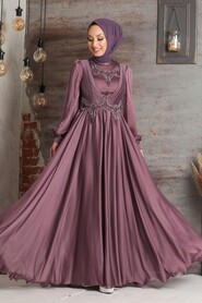  Stylish Dusty Rose Islamic Clothing Evening Dress 21890GK - 1
