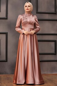  Luxury Dusty Rose Modest Evening Gown 22010GK - 1