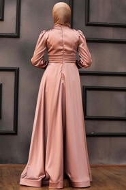  Luxury Dusty Rose Modest Evening Gown 22010GK - 3