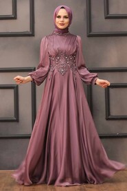  Luxury Dusty Rose Islamic Clothing Evening Dress 22150GK - 1