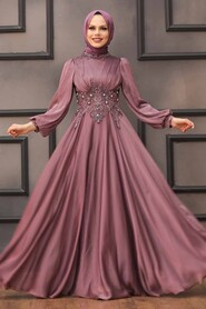  Luxury Dusty Rose Islamic Clothing Evening Dress 22150GK - 2
