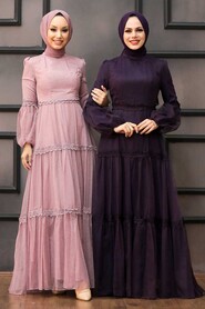  Modern Dusty Rose Islamic Evening Gown 2335GK - 3