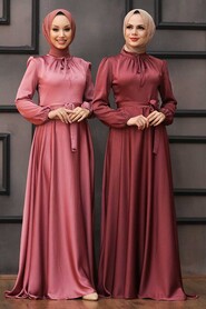  Long Dusty Rose Muslim Prom Dress 25130GK - 2