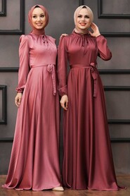  Long Dusty Rose Muslim Prom Dress 25130GK - 3