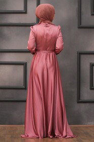  Long Dusty Rose Muslim Prom Dress 25130GK - 4