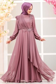  Long Dusty Rose Muslim Wedding Dress 25791GK - 2