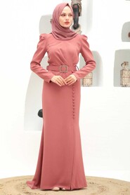  Modern Dusty Rose Hijab Prom Dress 3231GK - 2