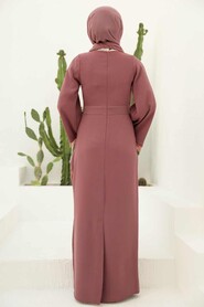 Stylish Dusty Rose Muslim Wedding Gown 33150GK - 2