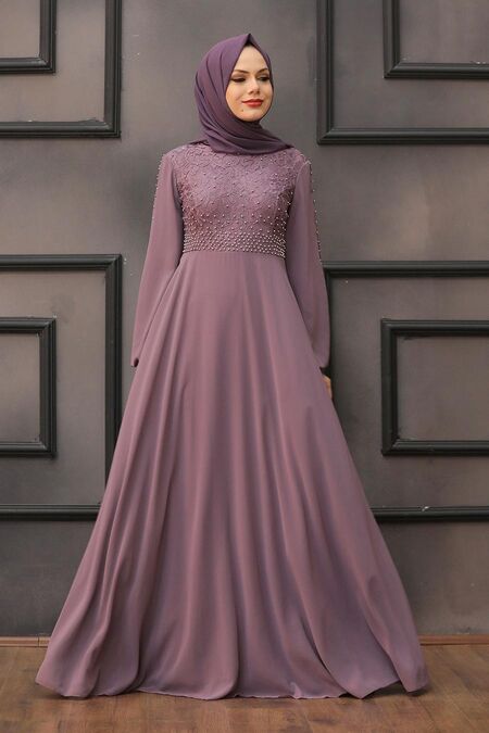 Neva Style - Plus Size Dusty Rose Hijab Evening Dress 50060GK - Neva ...