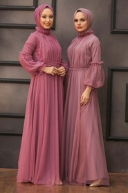  Luxorious Dusty Rose Muslim Wedding Gown 5474GK - 3
