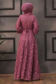  Modern Dusty Rose Islamic Clothing Engagement Dress 5477GK - 2