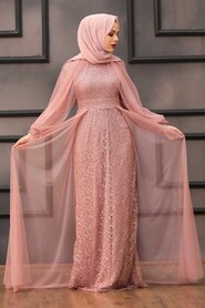  Stylish Dusty Rose Islamic Prom Dress 55190GK - 3