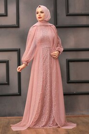  Stylish Dusty Rose Islamic Prom Dress 55190GK - 1